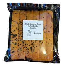 Load image into Gallery viewer, 6pc Black Sesame Seed Toffee Brittle Biscotti
