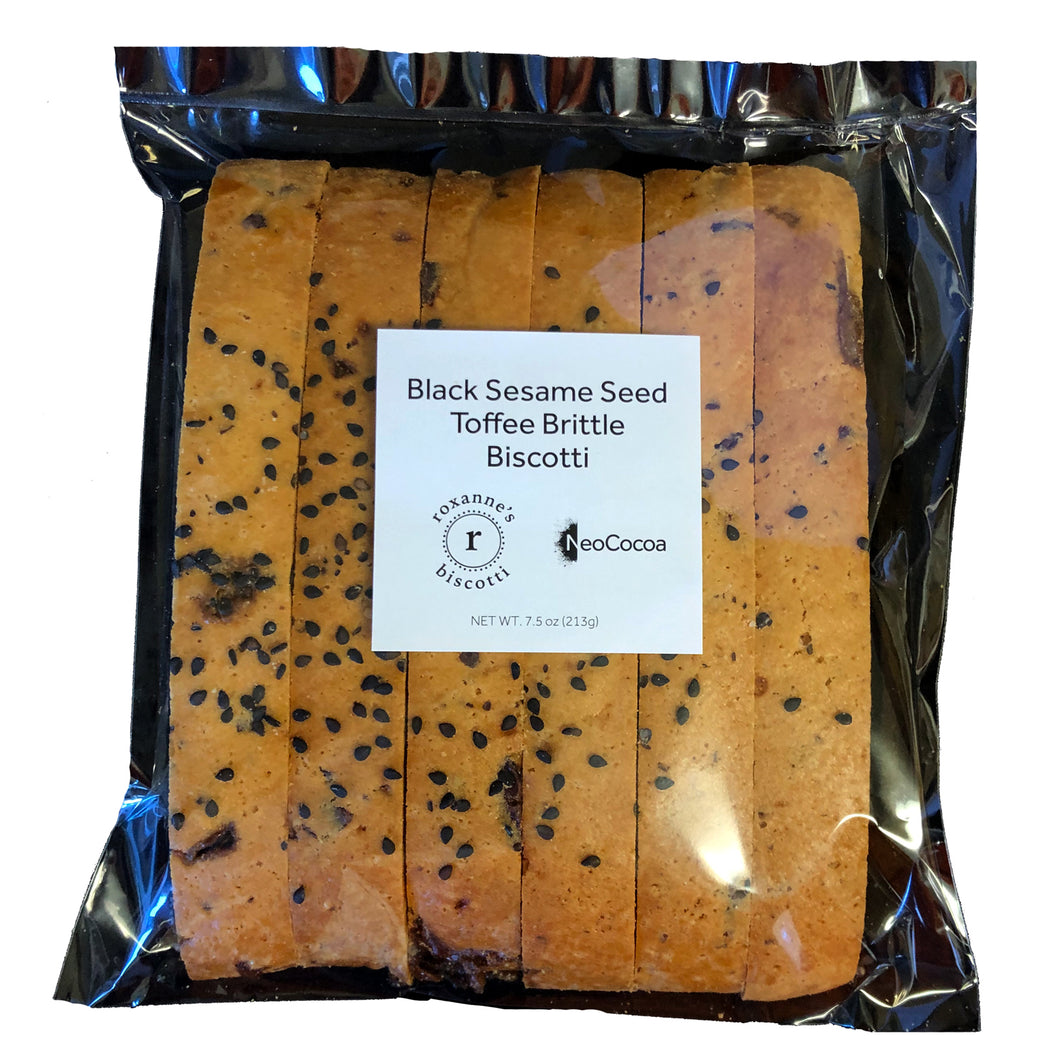 6pc Black Sesame Seed Toffee Brittle Biscotti